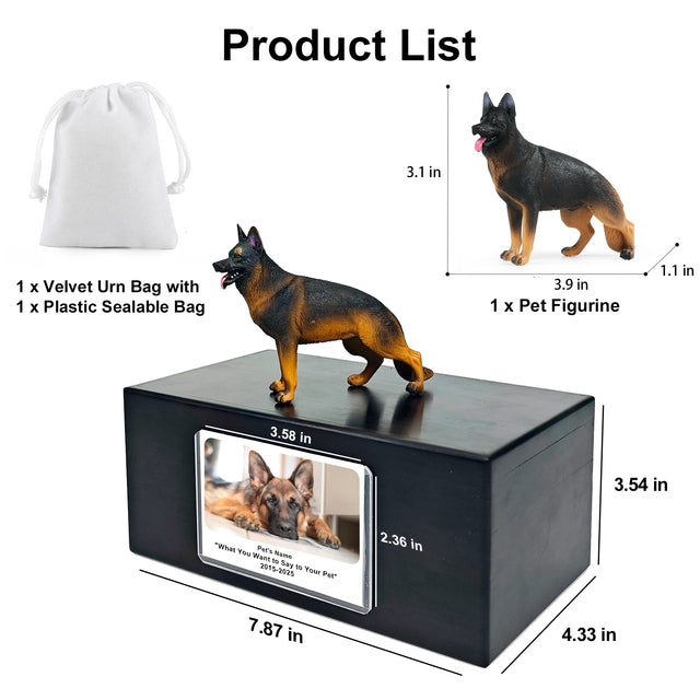 Pet Urn Memorial Shadow Box for Dog & Cat Ashes – Sympathy Keepsake Frame Gift