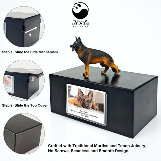 Pet Urn Memorial Shadow Box for Dog & Cat Ashes – Sympathy Keepsake Frame Gift