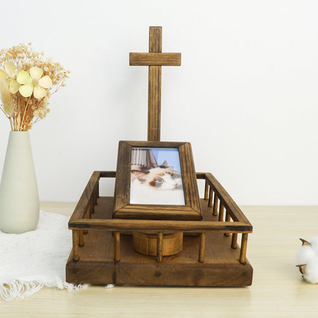 Jesus Cross Pet Urn Memorial Photo Frame Ornament