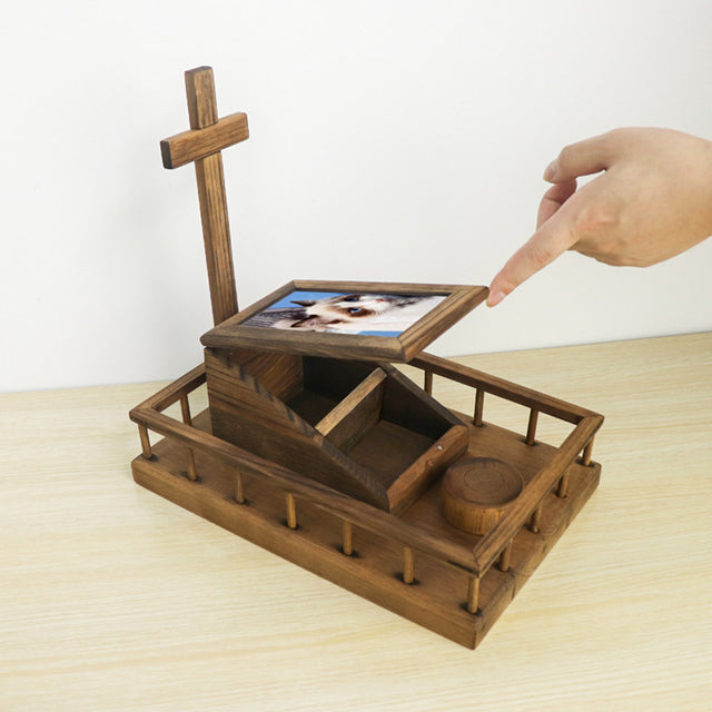 Jesus Cross Pet Urn Memorial Photo Frame Ornament