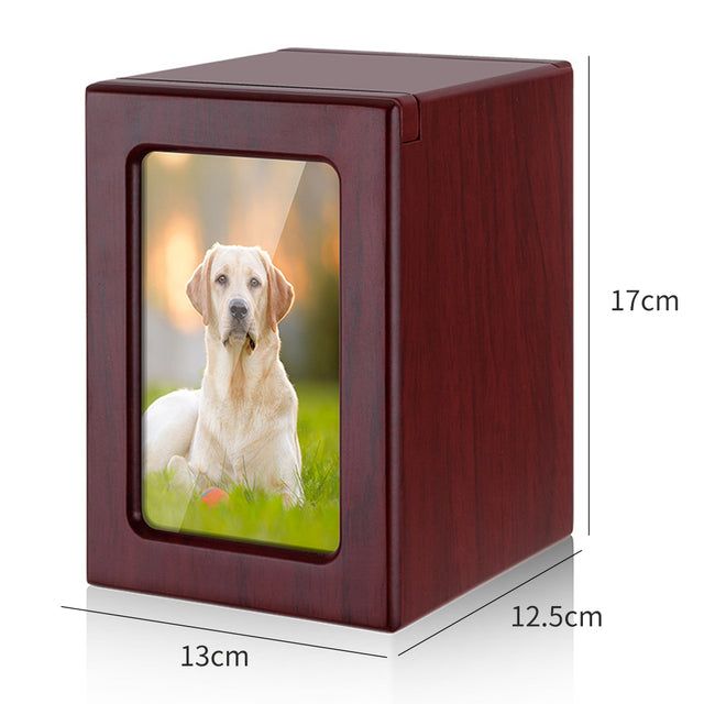 Small and Medium Commemorative Photo Frame Pet Urn Pine Wood