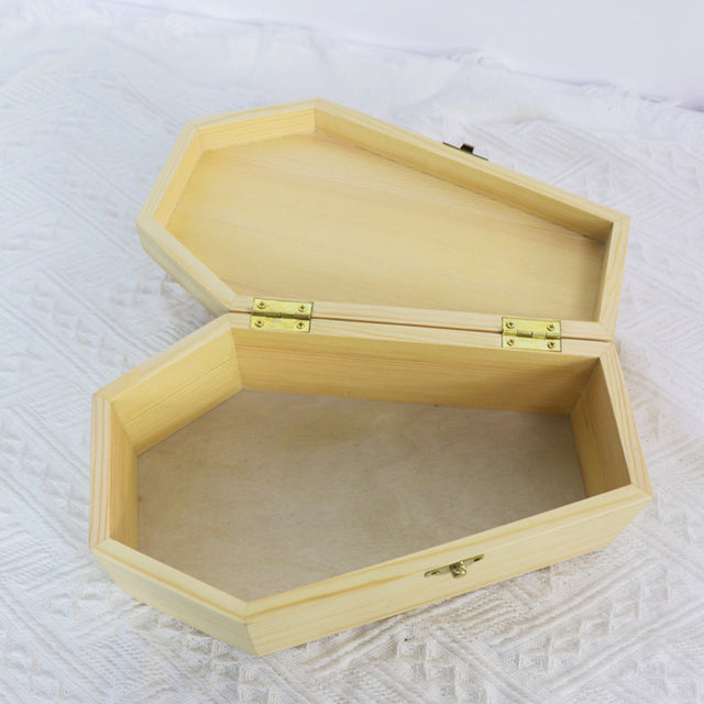 Jesus Cross Pet Urn Pine Wood Coffin Appearance - Customizable