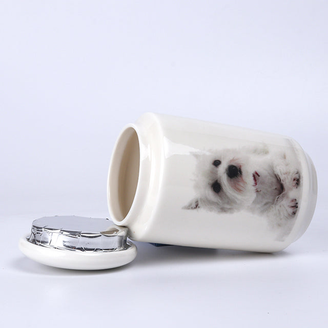 Ceramic Pet Urn Memorial Jar-Customizable