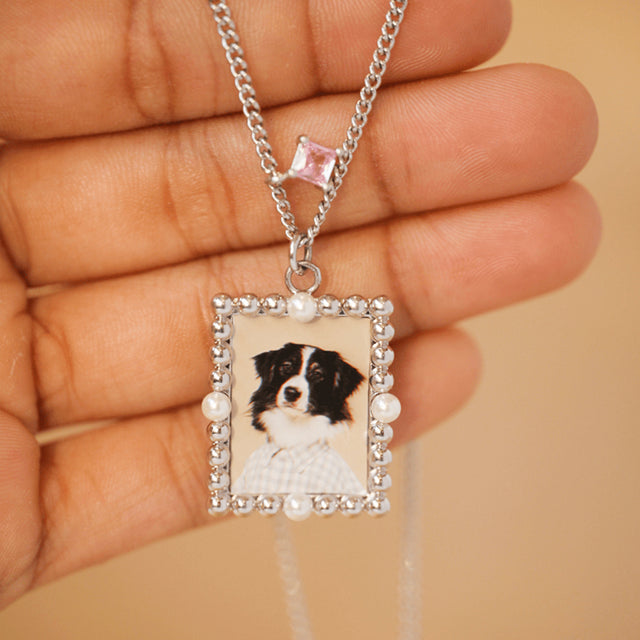 Photo Frame Necklace Pet Memorial Jewelry