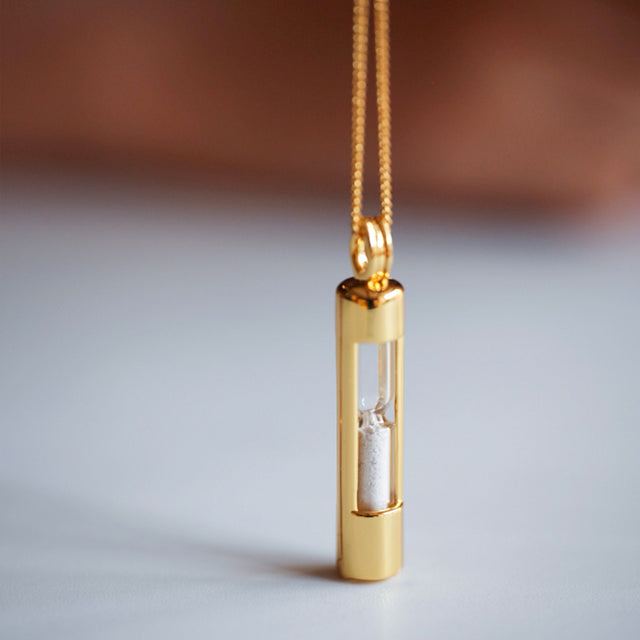 Pet Ashes Hourglass Memorial Pendant Necklace