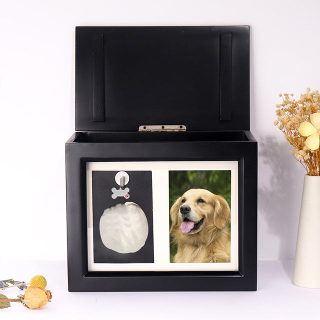 Bamboo Wood Pet Urn with Commemorative Photo Frame - Can Be Customized