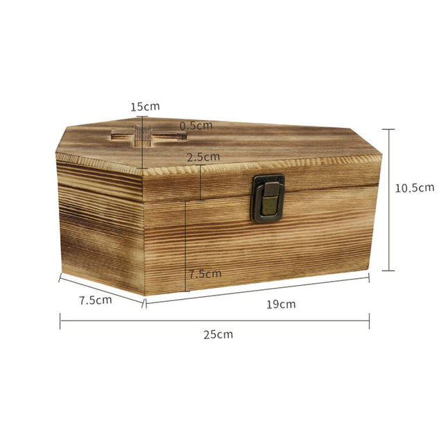 Jesus Cross Pet Urn Pine Wood Coffin Appearance - Customizable