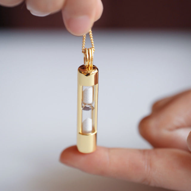 Pet Ashes Hourglass Memorial Pendant Necklace