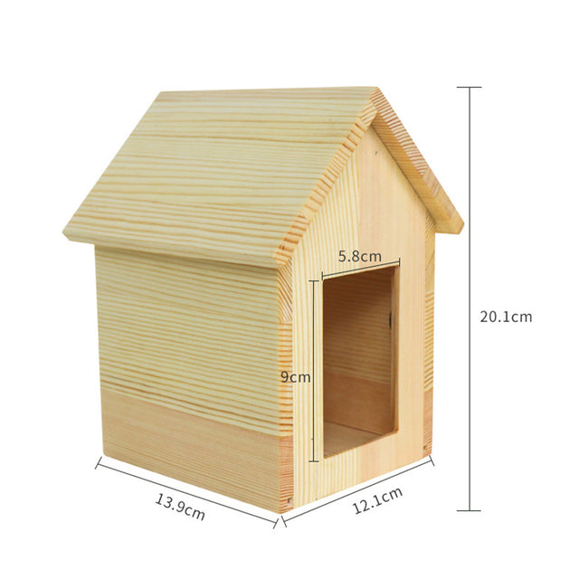 House Shape Pet Urn Pine Wood Material - Can Be Customized