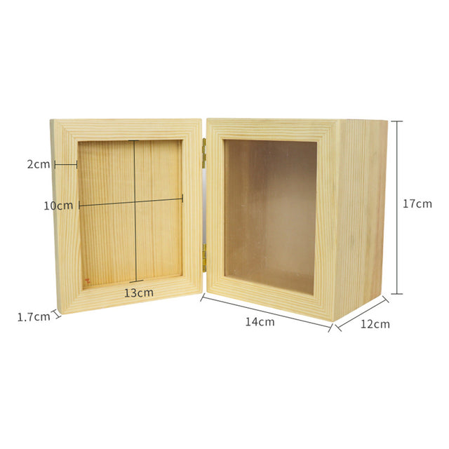 Pine Solid Wood Pet Urn with Photo Frame—Customizable