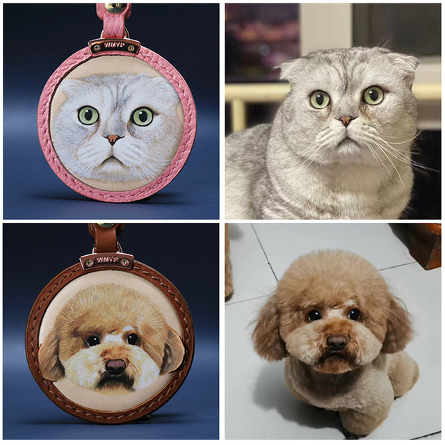 Pet Custom Leather Carving Gift Pendant Souvenir