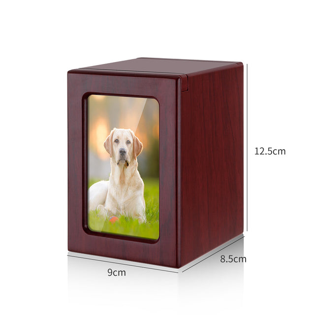 Small and Medium Commemorative Photo Frame Pet Urn Pine Wood