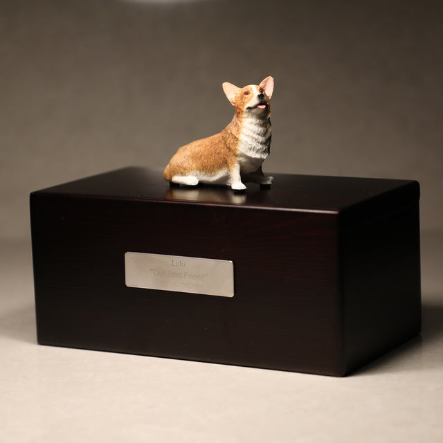Dog Sculpture Urn Rosewood-Engravable