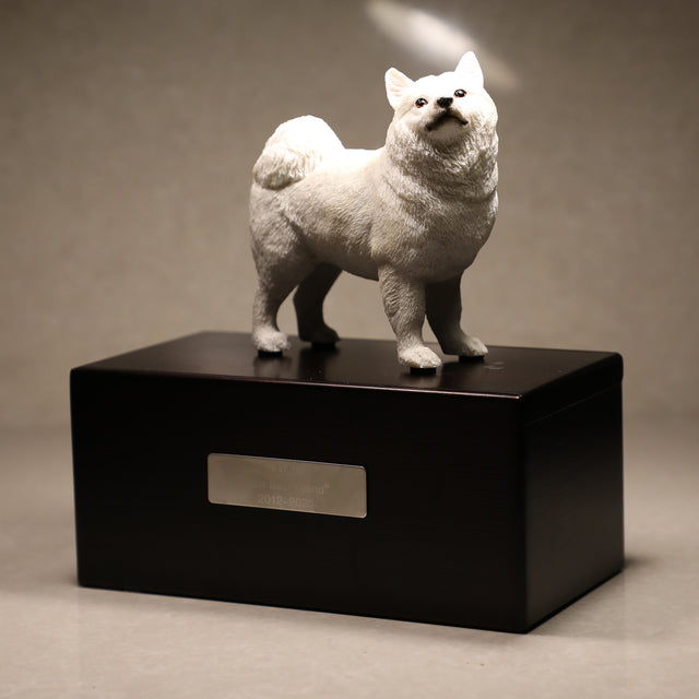 Samoyed sculpture pet urn