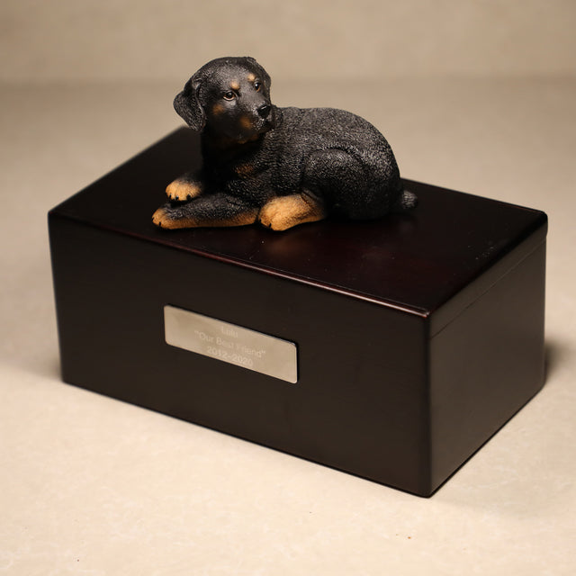 Rottweiler sculpture pet urn