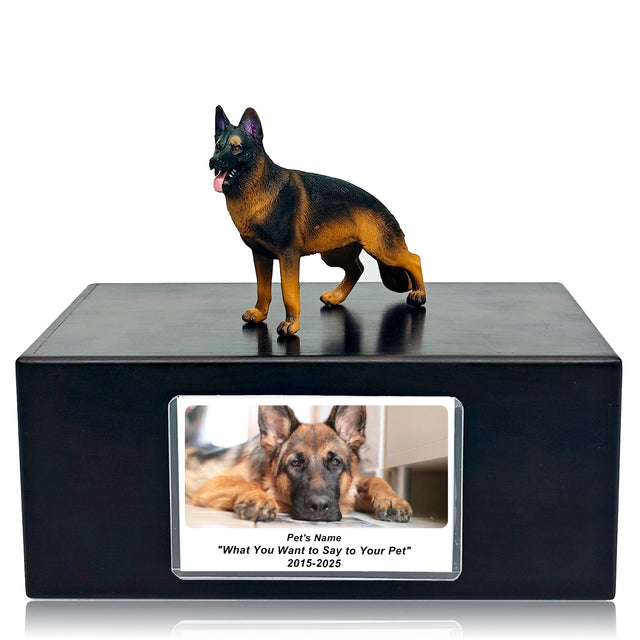 Pet Urn Memorial Shadow Box for Dog & Cat Ashes – Sympathy Keepsake Frame Gift