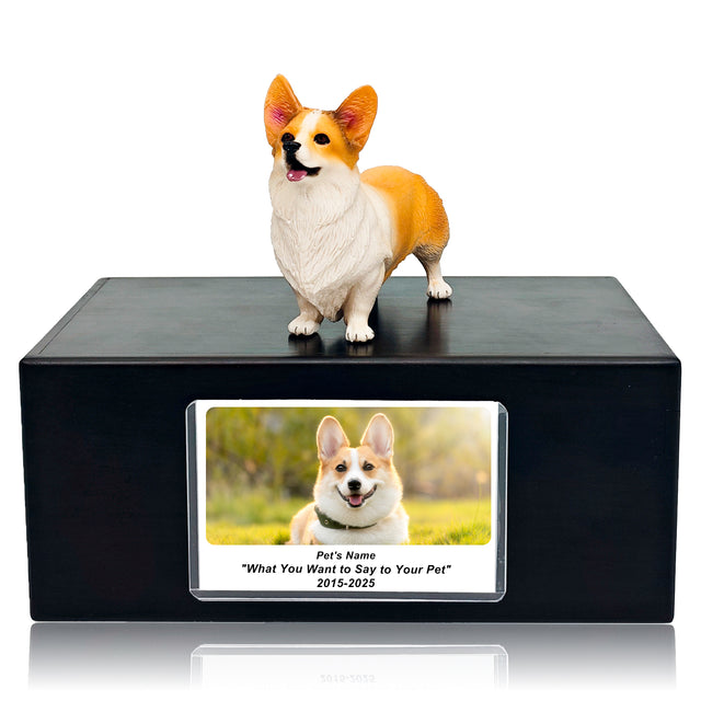 Pet Urn Memorial Shadow Box for Dog & Cat Ashes – Sympathy Keepsake Frame Gift