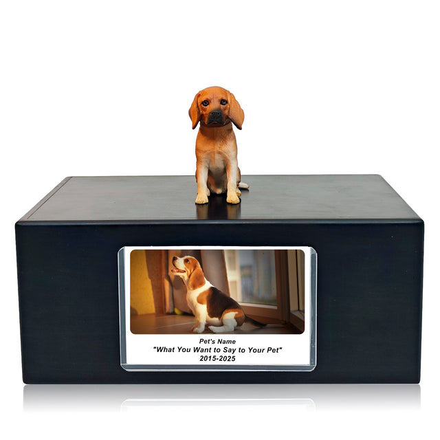Pet Urn Memorial Shadow Box for Dog & Cat Ashes – Sympathy Keepsake Frame Gift