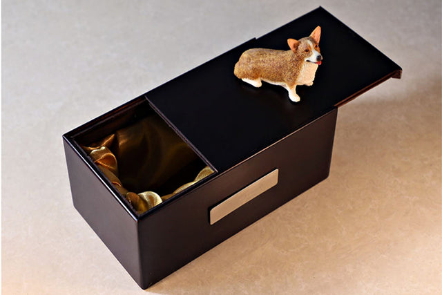 corgi sculpture pet urn