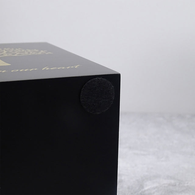 Medium and Large Black Pine Pet Urn with Photo Frame