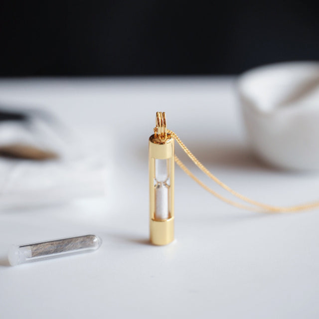 Pet Ashes Hourglass Memorial Pendant Necklace