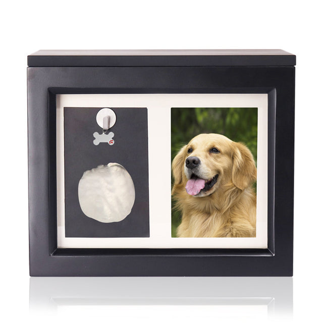 Bamboo Wood Pet Urn with Commemorative Photo Frame - Can Be Customized