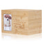 Puppy Paw Print Bamboo Wood Pet Urn with Commemorative Photo Frame