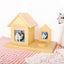 House Shaped Pine Pet Urn with Gravestone - Customizable