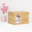 Puppy Paw Print Bamboo Wood Pet Urn with Commemorative Photo Frame