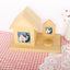 House Shaped Pine Pet Urn with Gravestone - Customizable