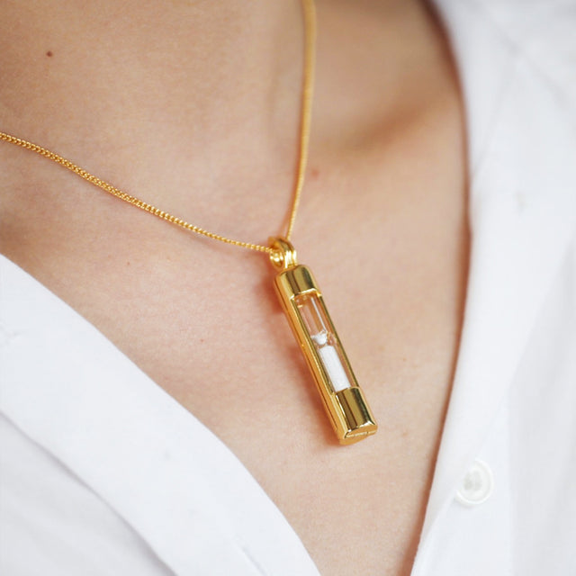 Pet Ashes Hourglass Memorial Pendant Necklace