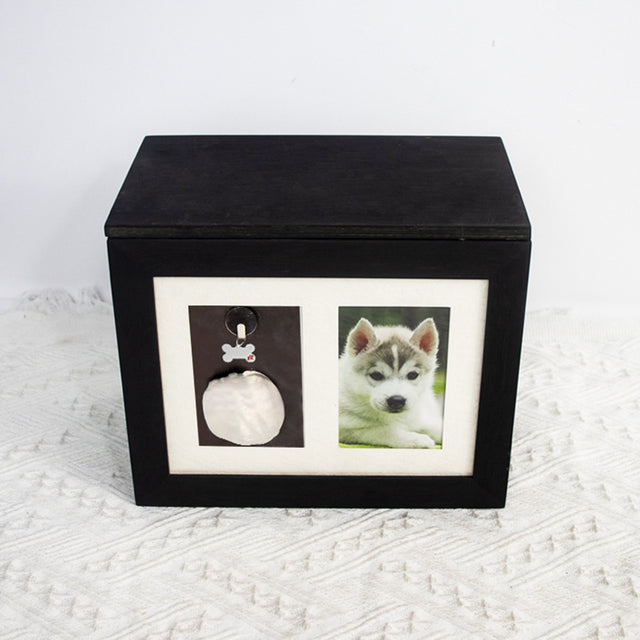 Bamboo Wood Pet Urn with Commemorative Photo Frame - Can Be Customized