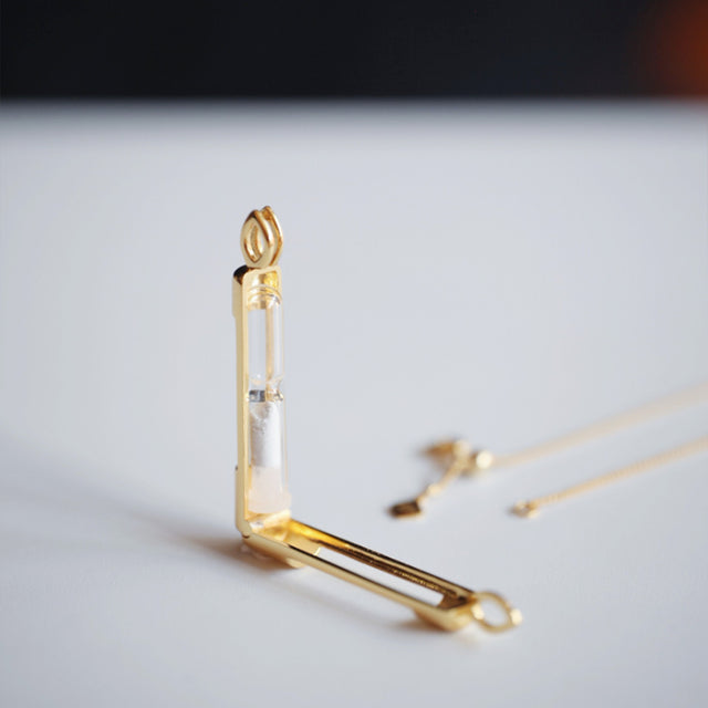 Pet Ashes Hourglass Memorial Pendant Necklace