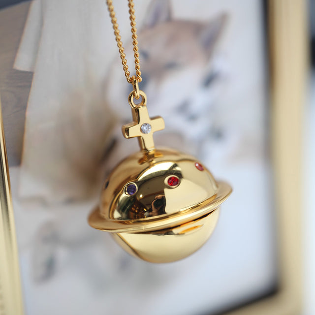 Pet Ashes Hair Collection Pendant Memorial Planet Necklace