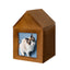 Wooden Handmade Pet Urn House Shape with Souvenir Photo Frame