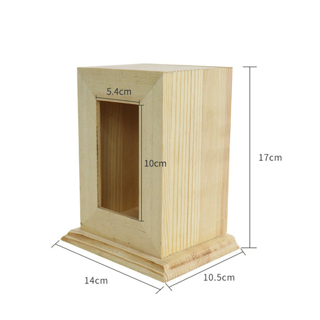 Pine Wood Pet Urn with Photo Frame - Can Be Customized