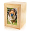 Large Pet Urn in Pine Wood with Photo Frame