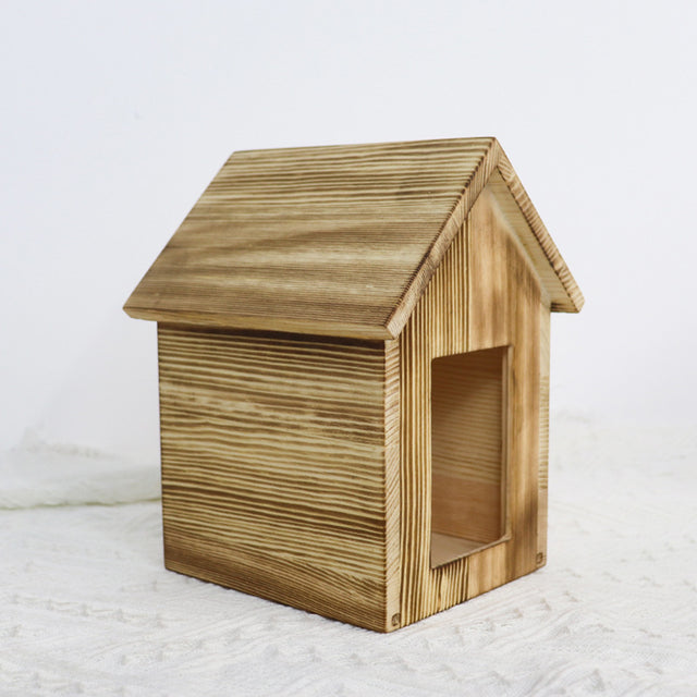 House Shape Pet Urn Pine Wood Material - Can Be Customized