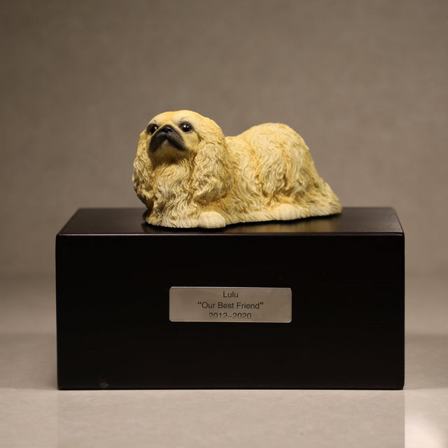 Basset dog sculpture pet urn sandalwood material - Customizable