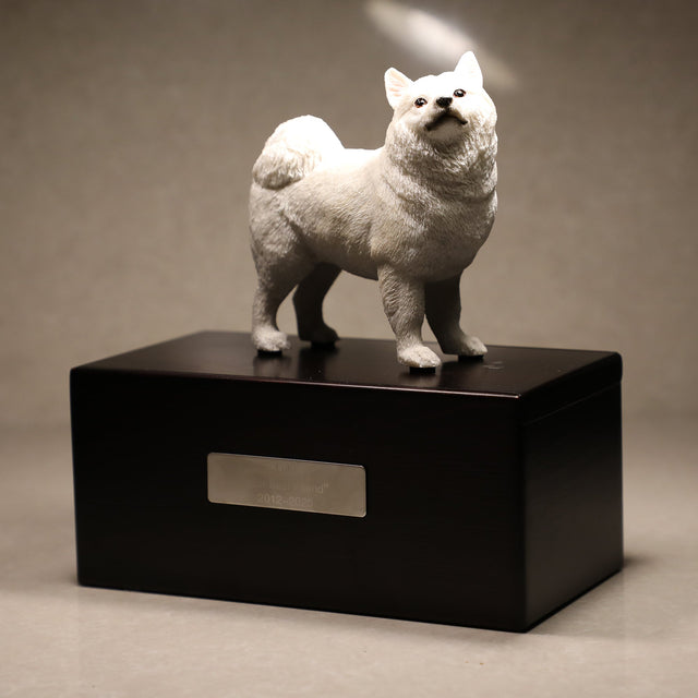 Samoyed sculpture pet urn