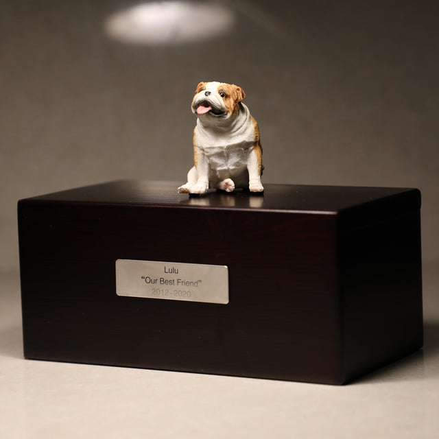 Bulldog sculpture pet urn