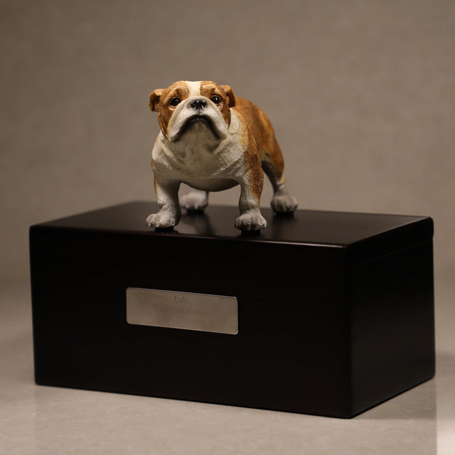Bulldog sculpture pet urn