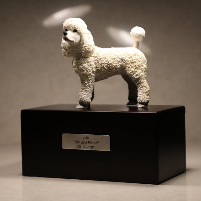 Poodle sculpture pet urn