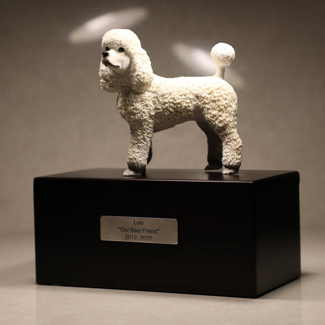 Poodle sculpture pet urn