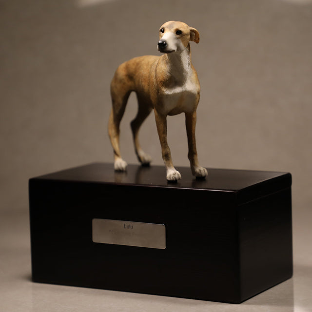 Greyhound sculpture pet urn