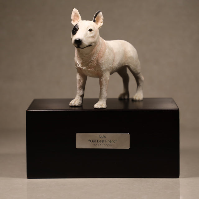 Bull Terrier sculpture pet urn