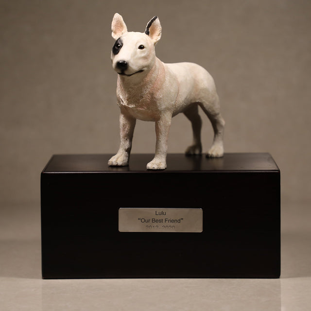 Bull Terrier sculpture pet urn